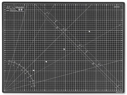 Elan A2 Cutting Mat Black and Taupe, 5-Ply Hobby Board for Crafts 60X45 CM, Self Healing Cutting Mat A2, Recycled PVC Craft Board for Sewing