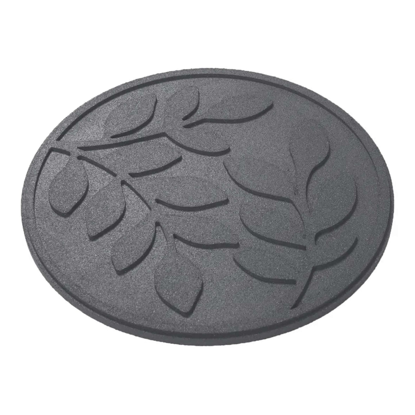 Nicoman Garden Recycled Stepping Stones Scroll with LEAF design, Reversible and Rubber Hard Wearing (Set of 4, Grey)