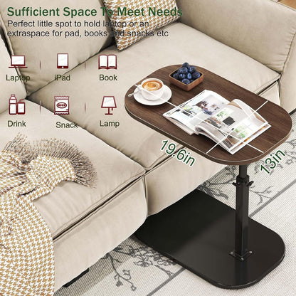 XUDREZ Large Adjustable C Shaped Side Table, Black