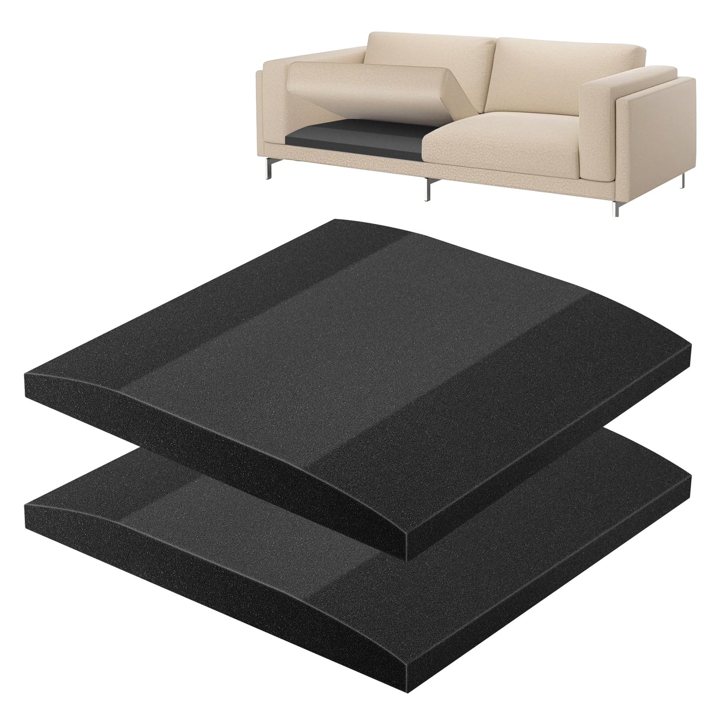 GIONAR 2 Pack 55x55cm Sofa Cushion Support-Repair Foam for Sagging Seat