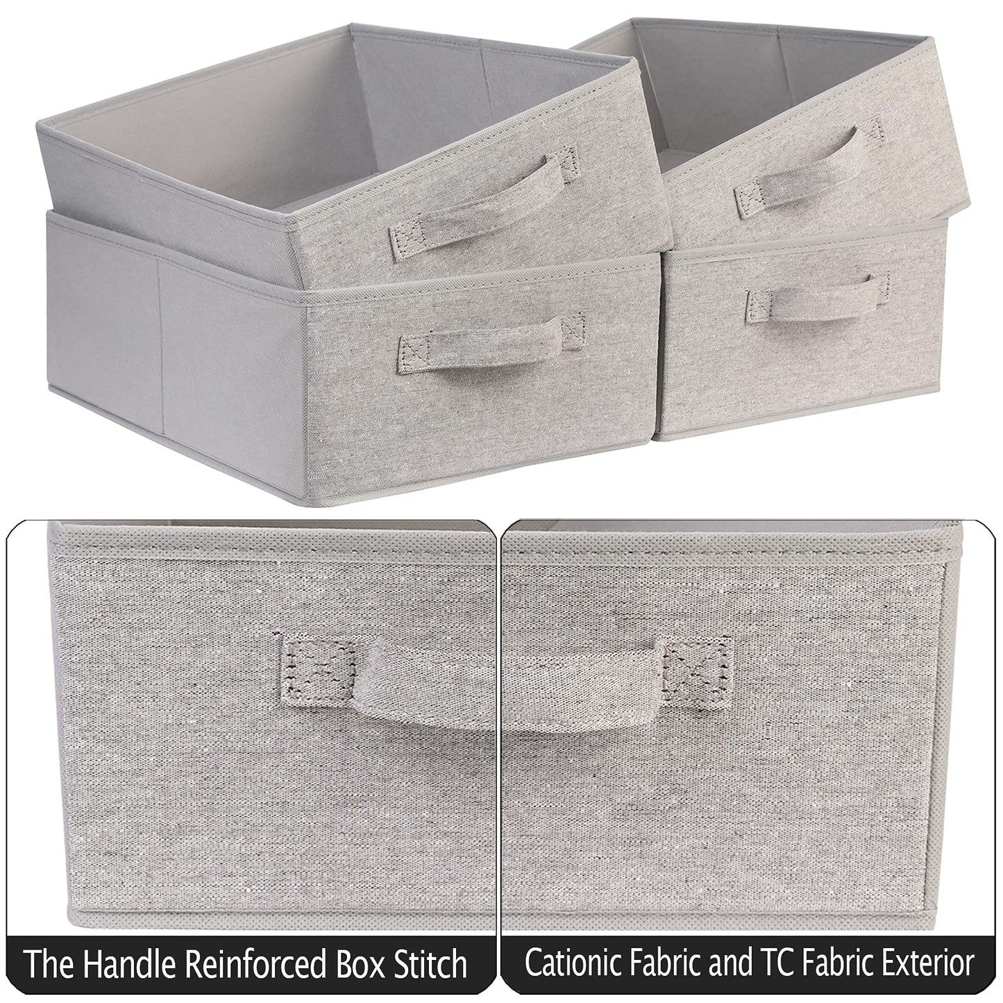 AYVANBER Foldable Storage Boxes Large Closet Organizers and Cube Storage Bins with Handle Clothes Drawer Organizer Bedroom Organization Set for