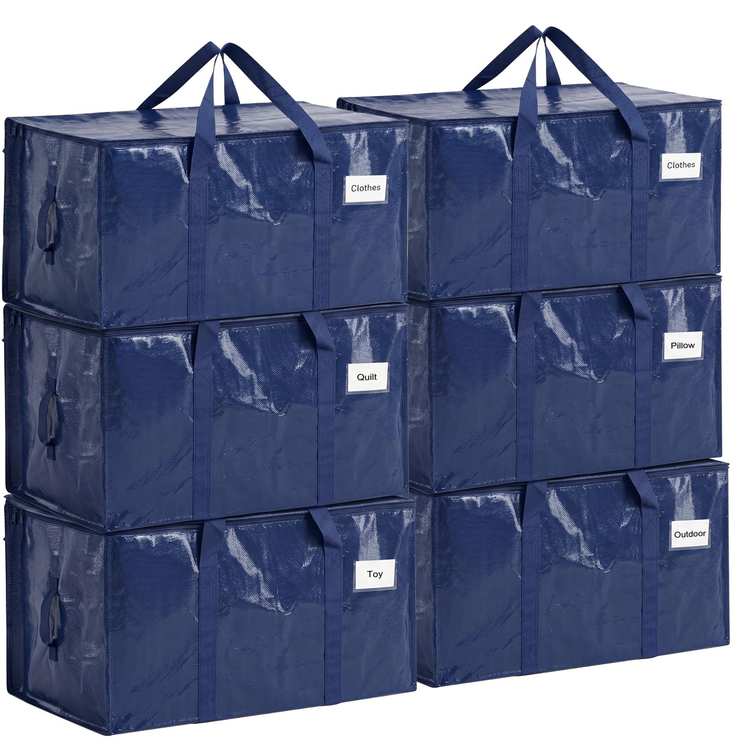 6 Pack Large Moving Bags and Storage Bags, 90L Heavy Duty Moving Bags