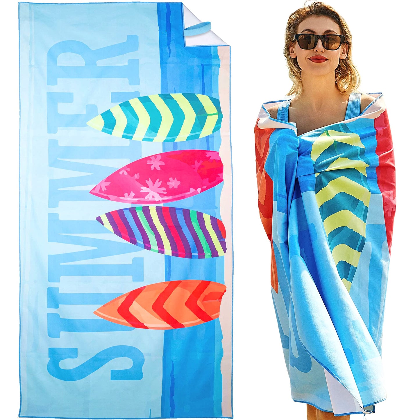 Mikytoper Beach Towels for Adults XL 180 x 90 CM Large Microfibre Beach Towel Quick Dry Sandproof Beach Towels for Adults Extra Large for