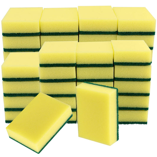 ZEONHAK 40 Pack 10cm Multi Use Scrub Cleaning Sponge Scourers, Dual Sided Cleaning and Dishwashing Sponge, General Purpose Eraser Soft Sponge for