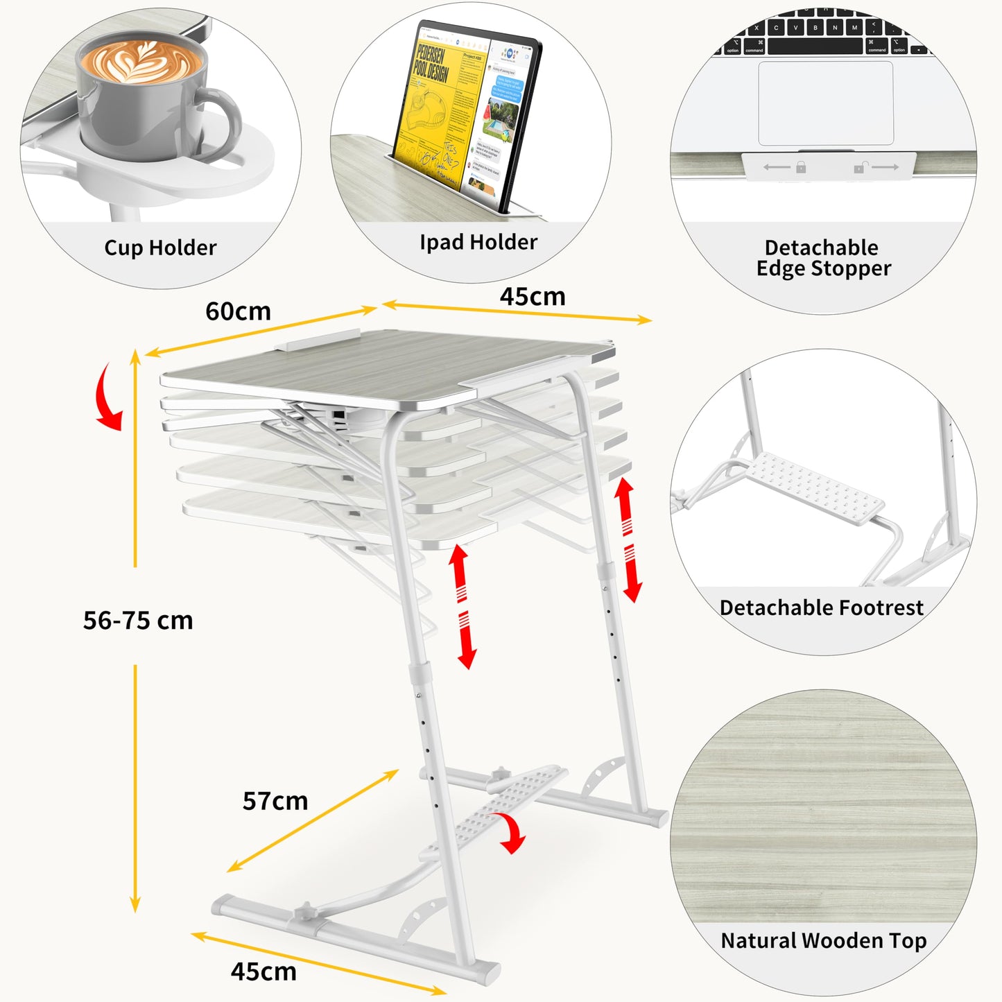 FoldWise Folding Laptop Table for Sofa, Sturdy Work & Dinner Portable Desk