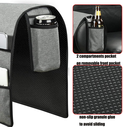 Spacmirrors KOSTOO Sofa Armrest Organizer Couch Arm Chair Caddy Sofa Cover Storage Holder for Remote Control Magazine Book Smart Phone Tablet Drinks