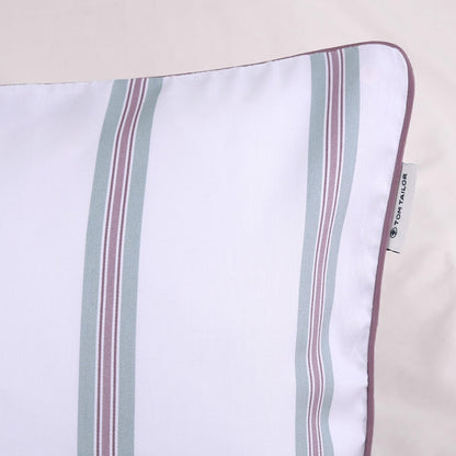 TOM TAILOR Satin-Bettwäsche, 60 x 80 cm + 140 x 200 cm, 100% Baumwolle/Satin, mit farbiger Paspel am Kissen, Wendemotiv und Markenreißverschluss