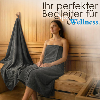 Hammetex Bathrobe 100% Cotton Unisex for Men and Women Quality 400 g/m² Quality Soft Absorbent Terry Towelling Bathrobe for Couples with Pockets
