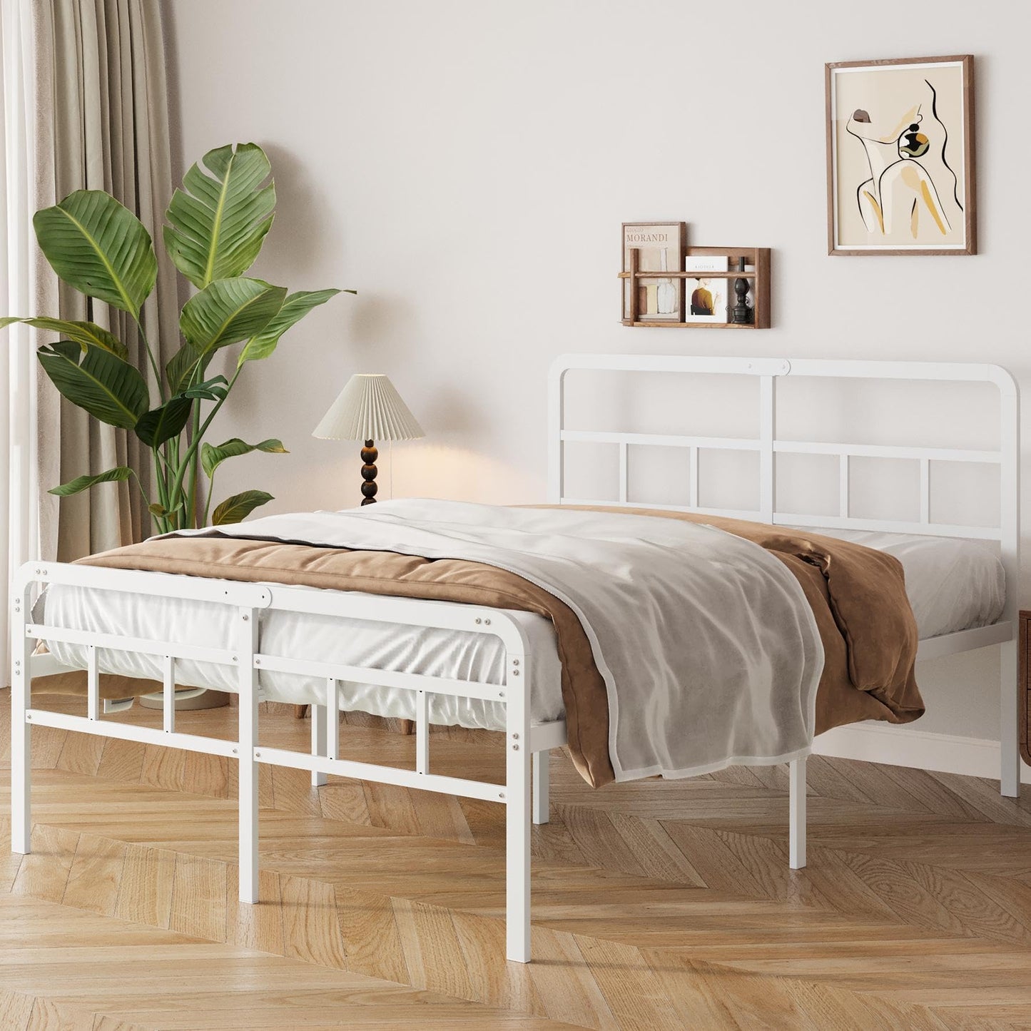 Yicensen Small Double Bed Frame with Headboard and Footboard