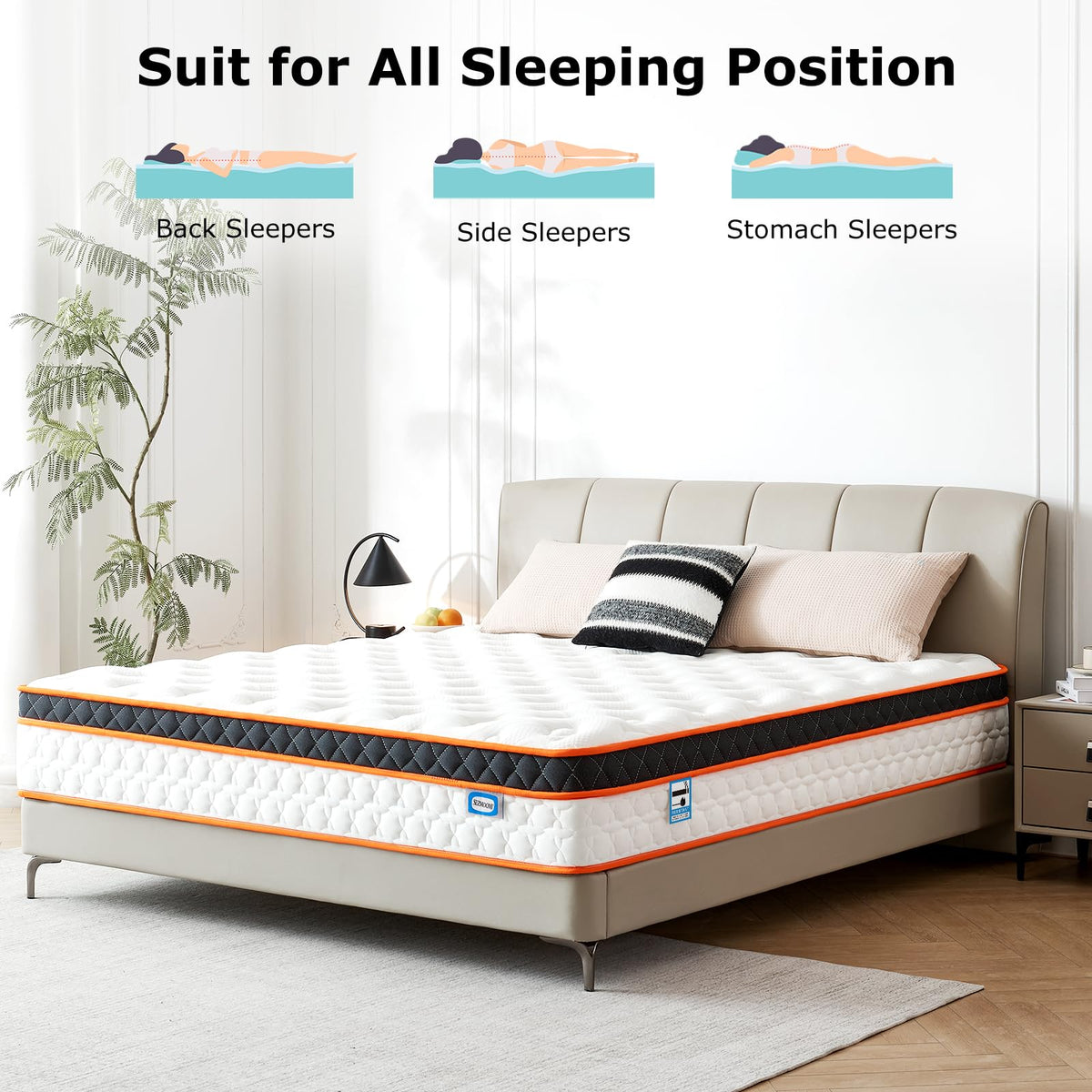 SEZMOONSI King Size Mattress 5FT, King Bed Mattresses 150x200x23cm
