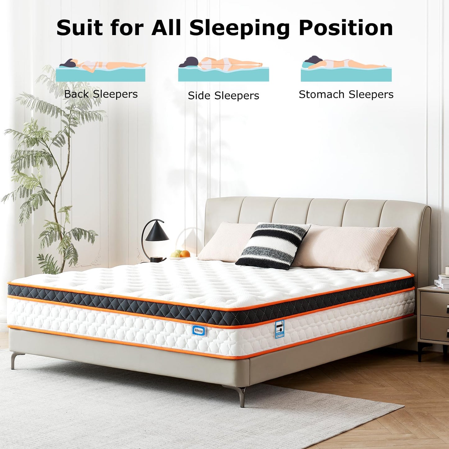 SEZMOONSI Single Mattress 3FT, Gel Memory Foam, Individually Pocket Sprung, Medium Firm, Motion Isolation