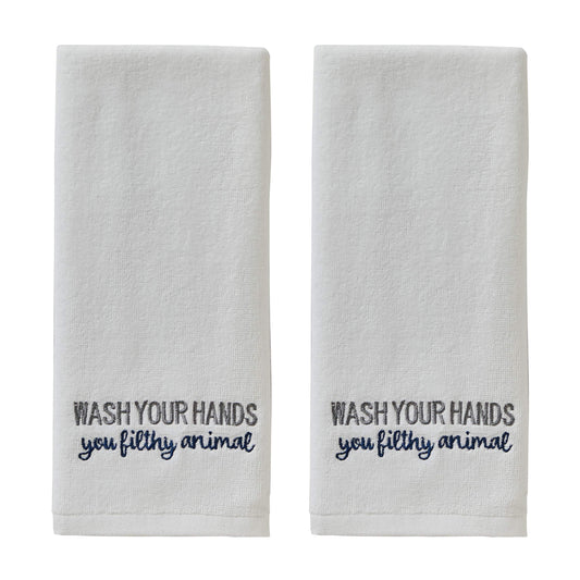 SKL Home Towel (2-Pack), Cotton, Wash Your Hands,16 x 25