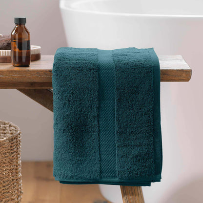 Douceur d'Intérieur, Elegance Blue Hand Towel 50 x 90 cm 100% Cotton Plain