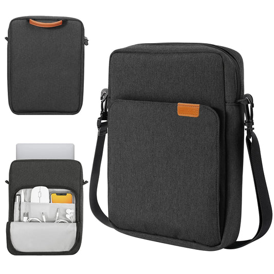 TiMOVO 9-11 Inch Tablet Sleeve Bag with Shoulder Strap for iPad 11-inch A16 2025, iPad 10th Gen. 10.9"/10.2", Galaxy Tab A9+/A11Plus 11", Black & Grey