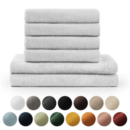 Blumtal Hotel Quality Towel Set - 2 Bath Towels 70x140 + 4 Hand Towels 50x100, Soft and quick dry towel, White, 100% Cotton
