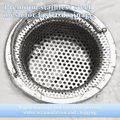 Kitchen Sink Strainer - ShiningUU 2 Pack Sink Strainer Basket Stainless Steel Drain Protector & Hair Catcher | Fits Kitchen, Bathroom, Shower Drain