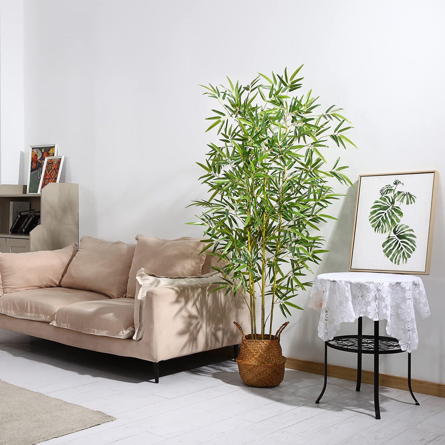 Kazeila Artificial Bamboo Tree Artificial Plants Tall Outdoor 160cm Fake PLants in Pot Large Artificial Plants Indoor for Home Office Garden