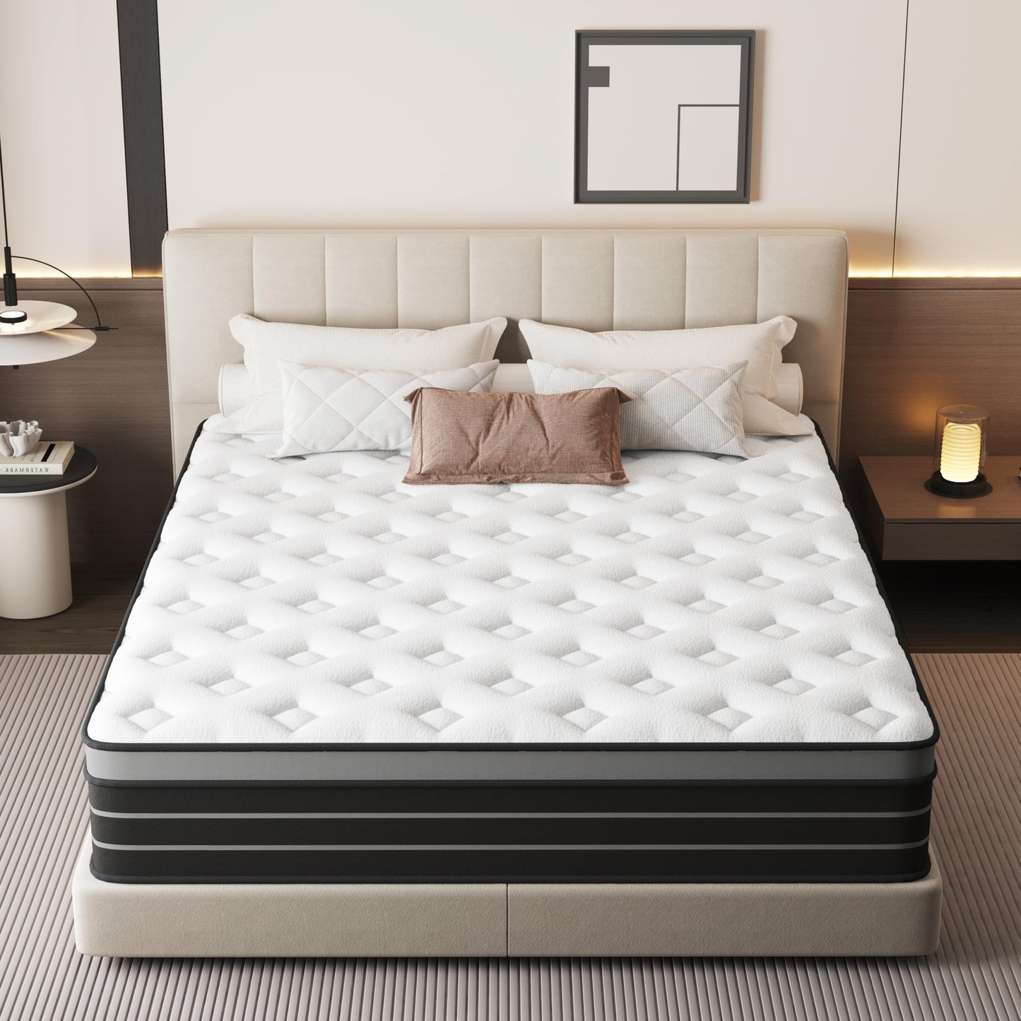 CBAEC-RSN Double Mattress 4FT6,Memory Foam Hybrid Mattress (135*190*25cm)