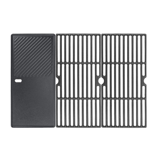 GFTIME 43 x 62.5cm Cast Iron Grill Grates & Grill Plate Griddle for Enders Boston 3, Enders Monroe Pro 3, Charbroil, Kenmore, Landmann, Broil King Gas