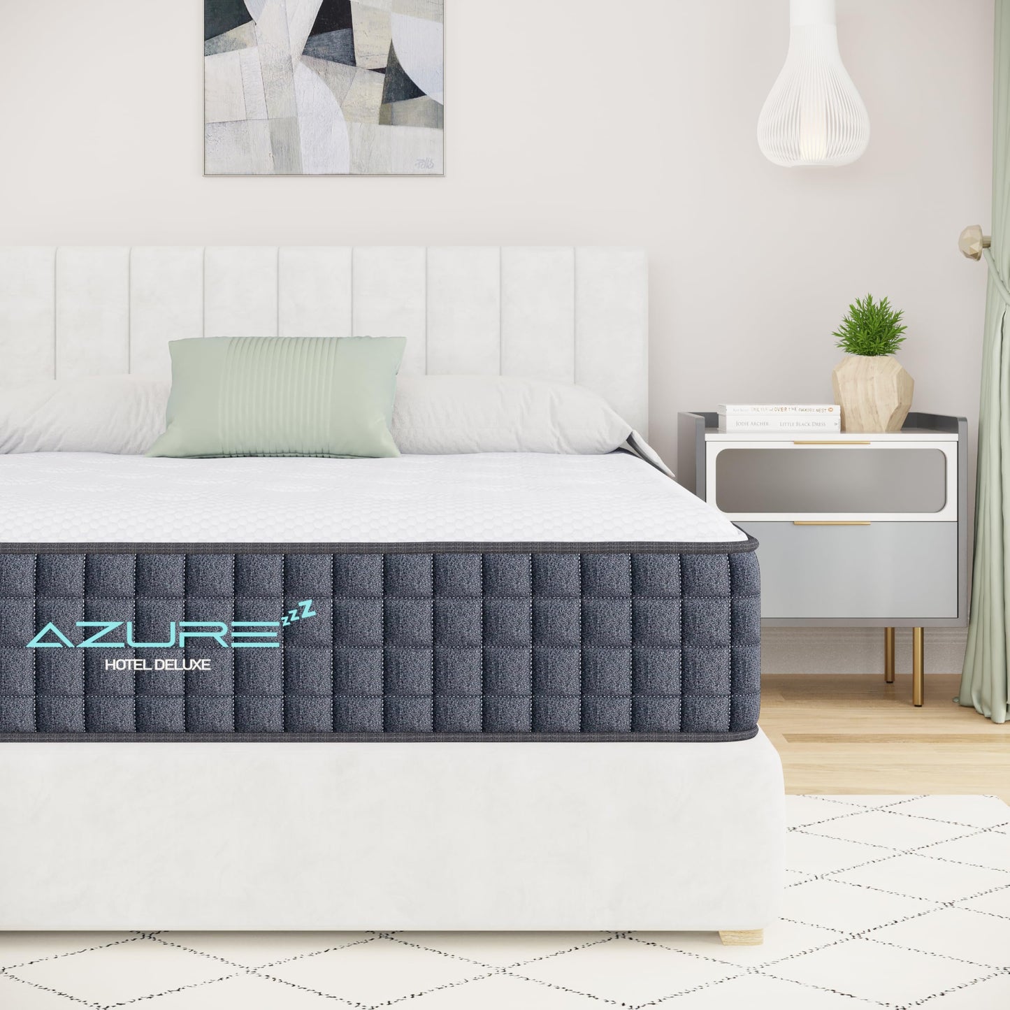 Azure 4FT6 Double Mattress, 10 Inch Memory Foam Hybrid Medium Firm Orthopedic Support with 7-Zone Pocket Springs, Motion Isolation, Pressure Relief