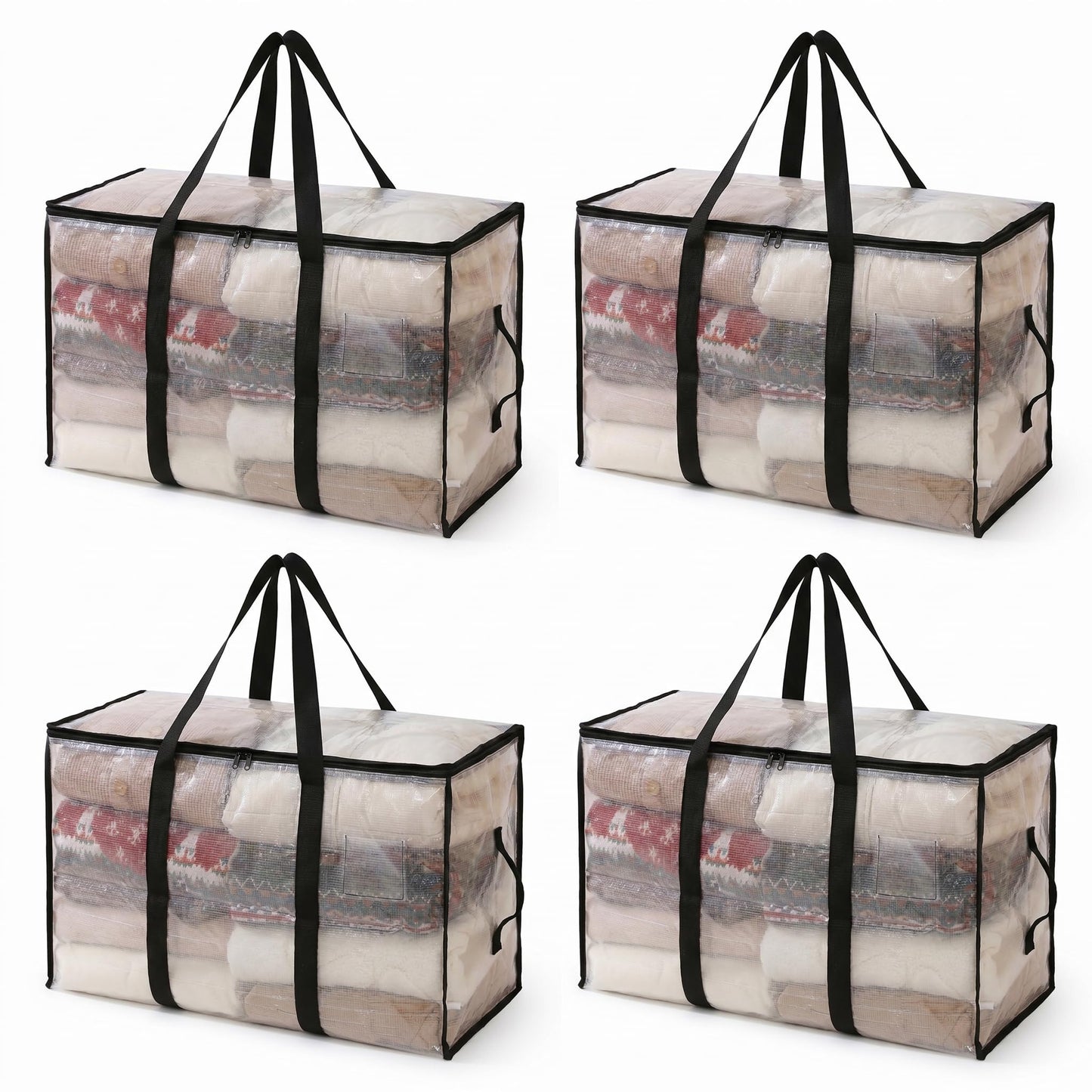 CNMTCCO Extra Large Moving Bags Heavy Duty, 90L Clothes Storage Bags with Zips and Handles, Water-Resistant Moving Boxes Alternative for College Dorm