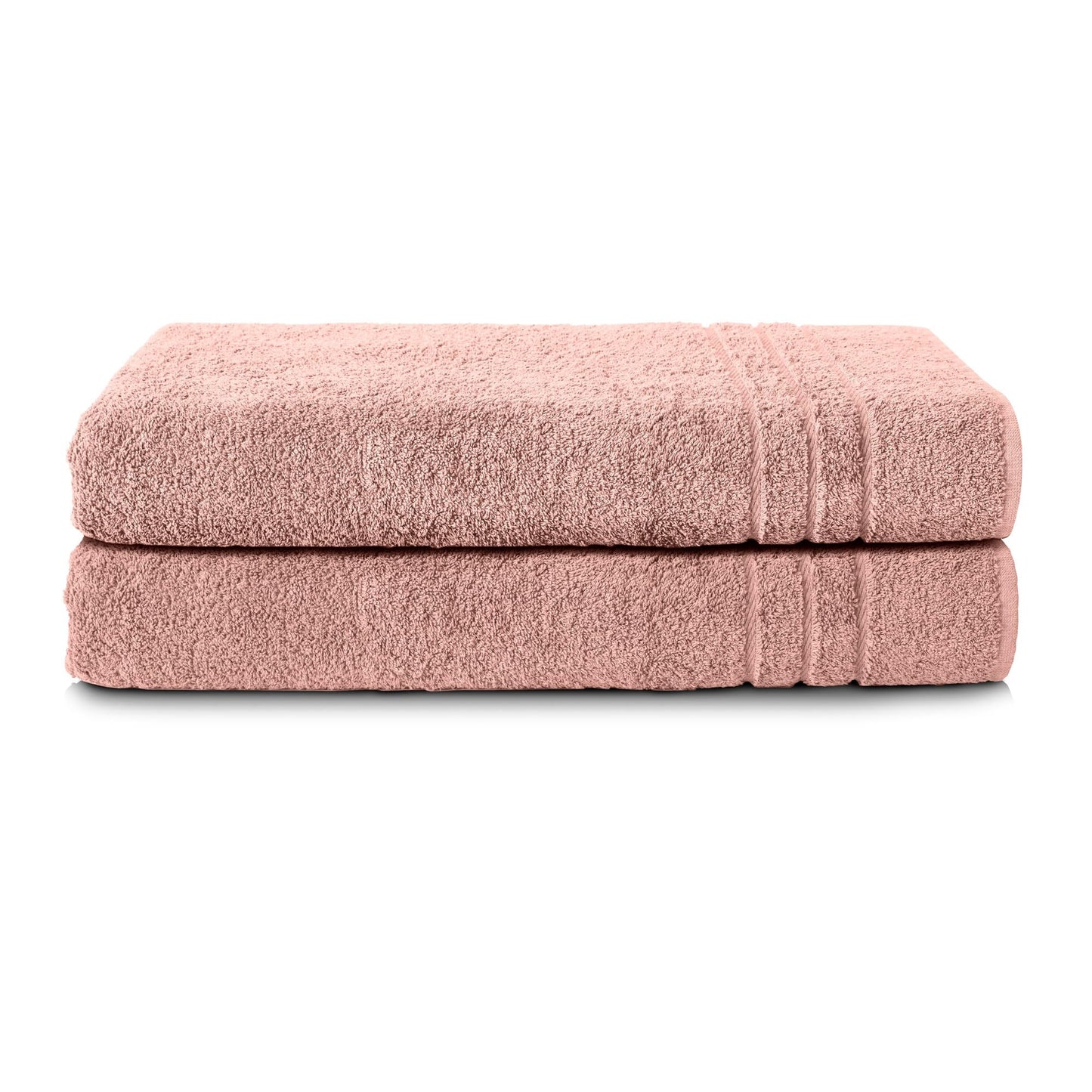 Komfortec Set of 2 Sauna Towels - 70 x 200 cm - 100% Cotton - XXL - Soft, Large Terry Towel, Quick Dry, Pink