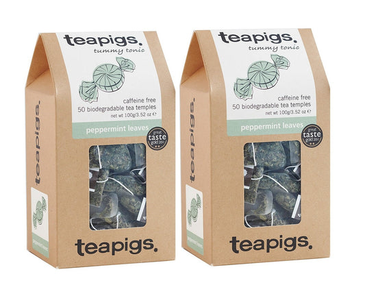 Teapigs Peppermint Leaves Tea 50 Temples (Pack of 2 - 100 Temples)