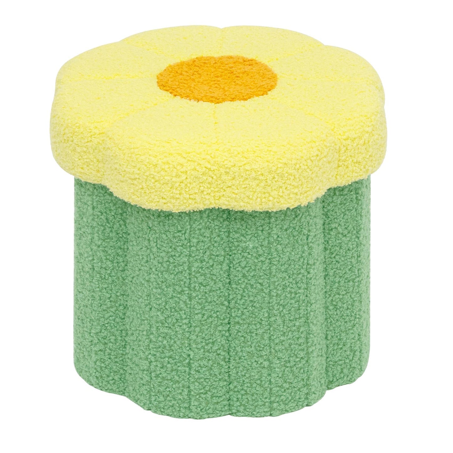 PINPLUS Small Folding Storage Ottoman with Lid, 32x32x29 cm, Green