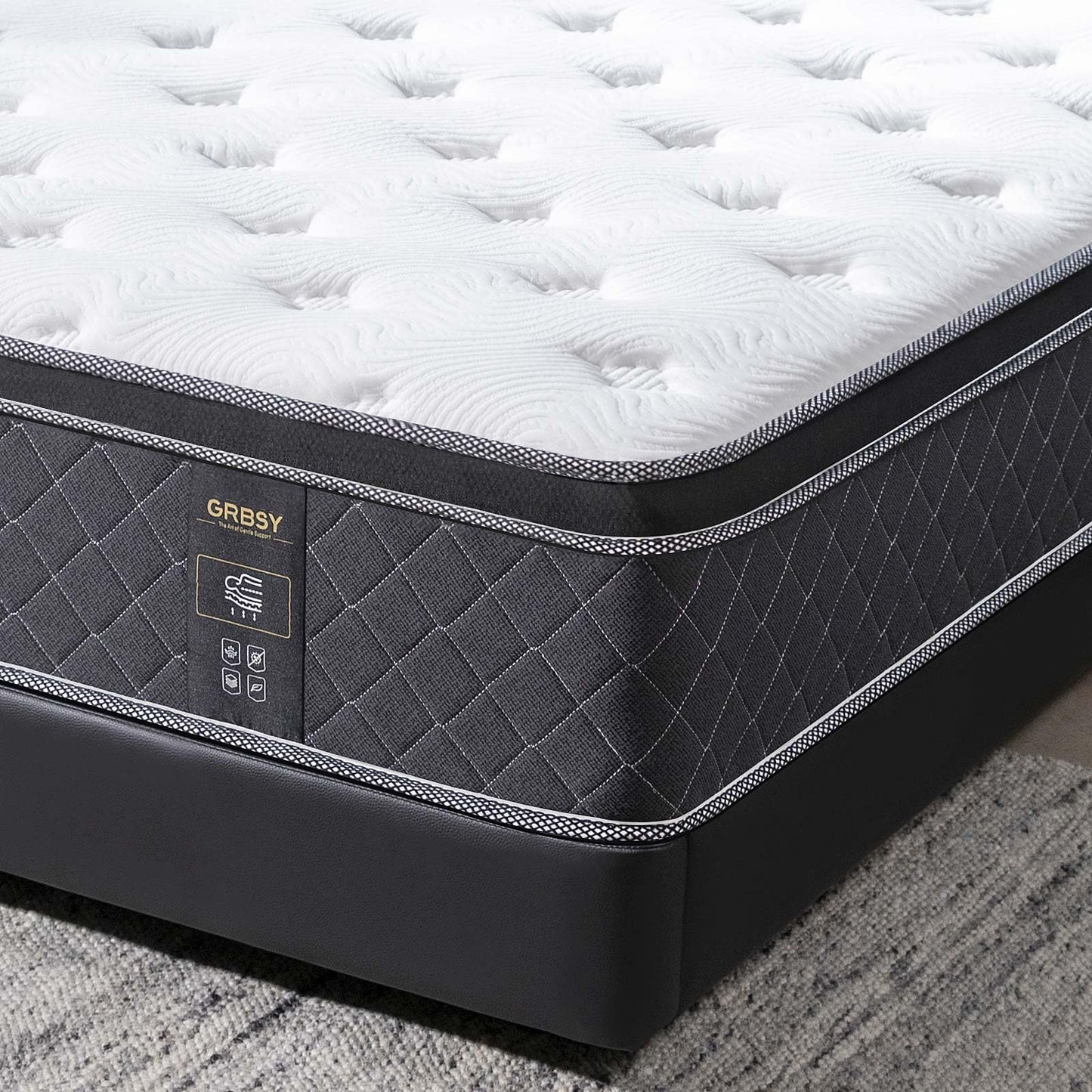 Grbsy King Size Mattress 5FT 12 Inch Thick Memory Foam & Pocket Spring