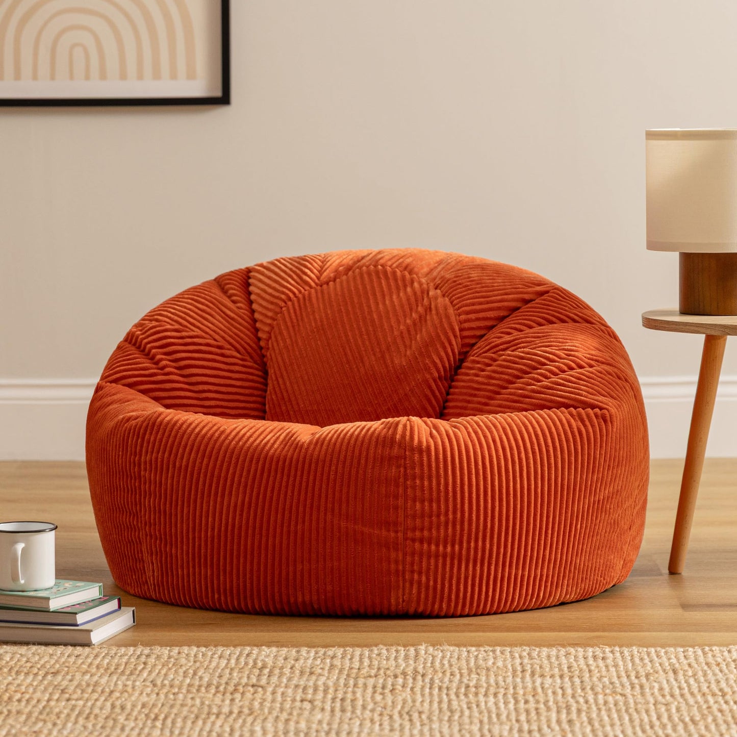 icon Kingston Cord Bean Bag with Filling Included, Orange