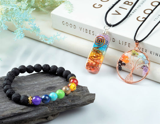 Seven Chakra Tree of Life - Crystal Tree for Positive Energy - Tree of Life Decor - Feng Shui Tree Decor - 7 Chakra Tree, Money Tree Bonsai - Stone