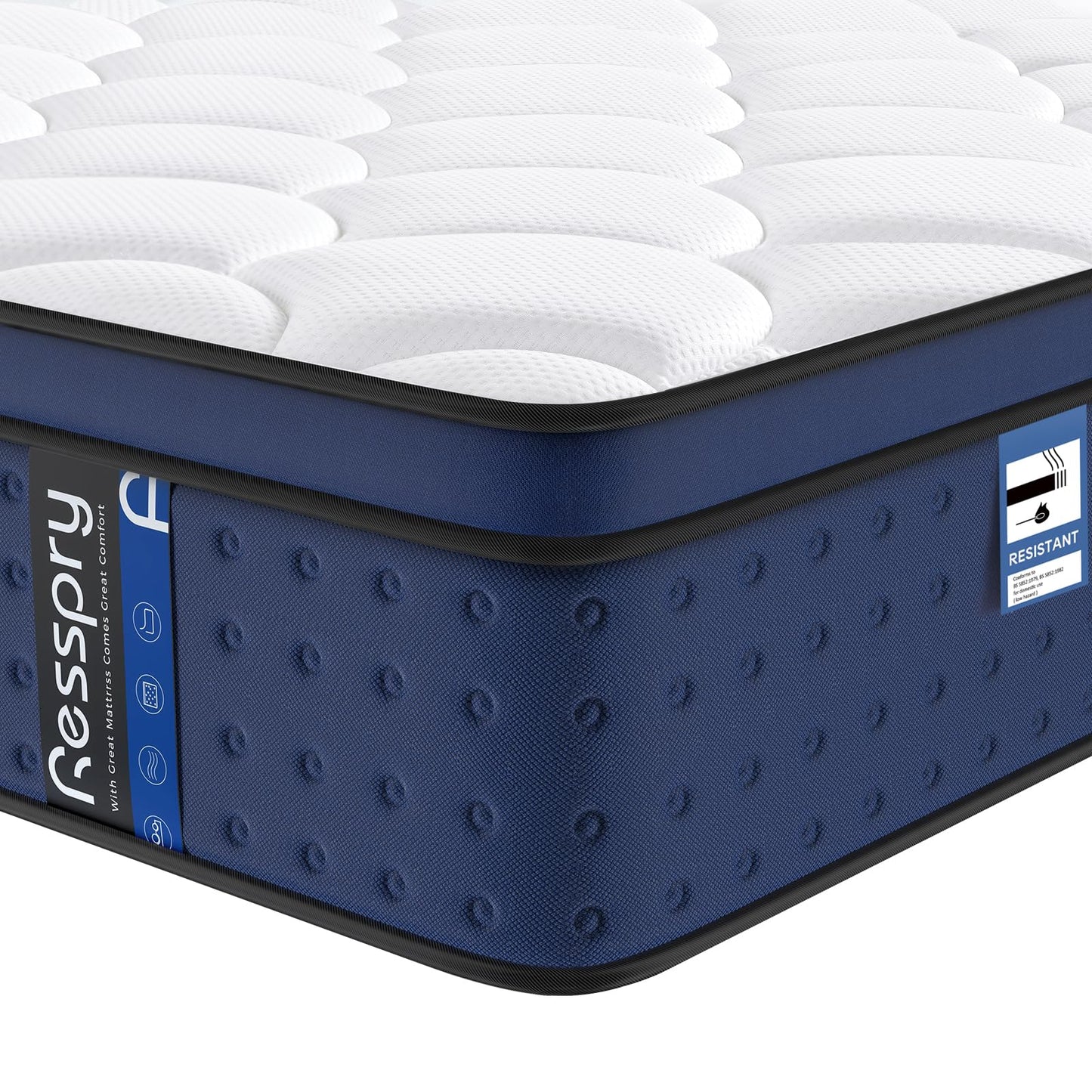 Resspry Single Mattress,12Inch Hybrid Mattress for Pressure Relief