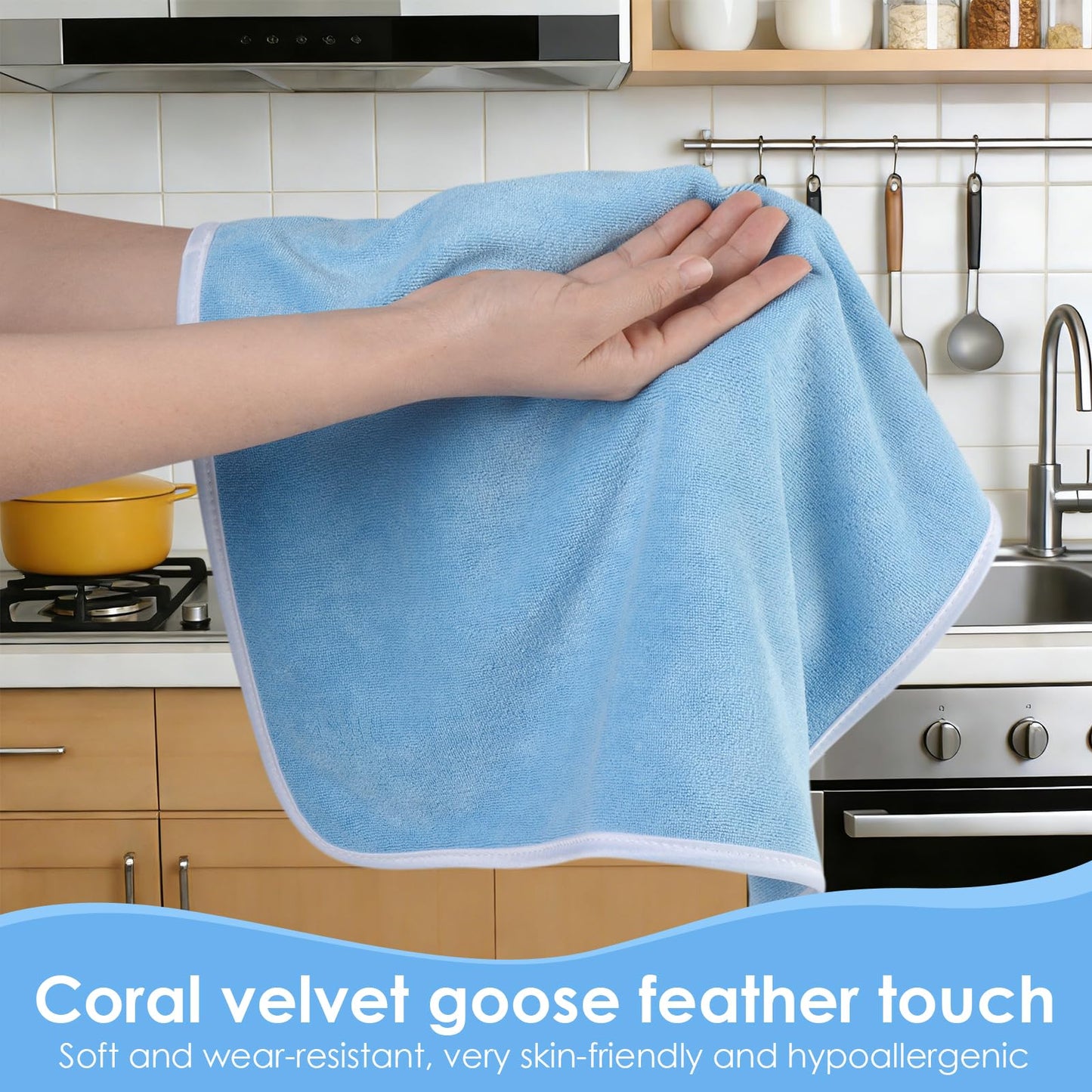 VIVOTE Microfiber Hand Towels with Hanging Loop Hand Towel for Bathroom