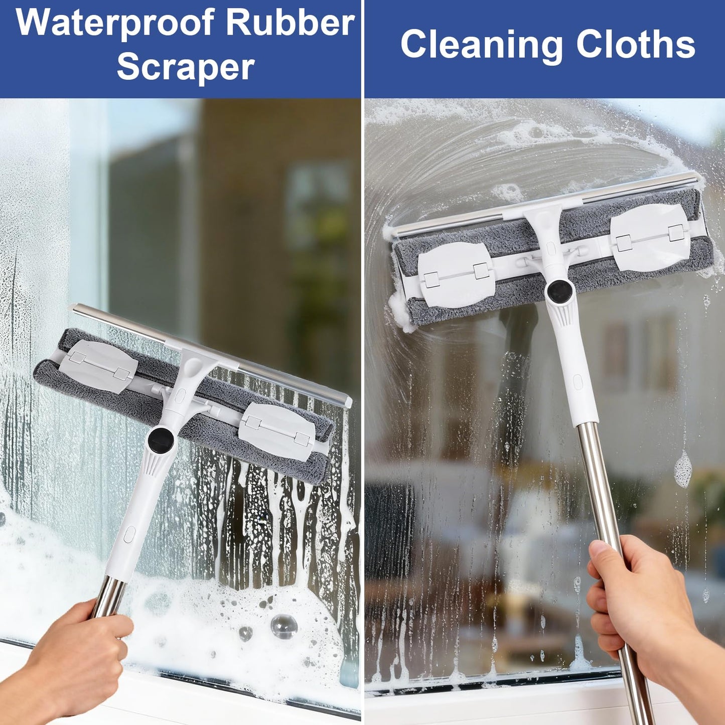 10.5Ft Telescopic Window Cleaner Equipment with Extension Pole