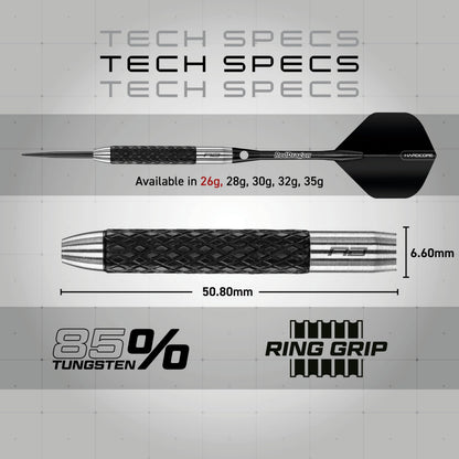 RED DRAGON Rat 1: 26g Tungsten Darts Set with Flights and Stems