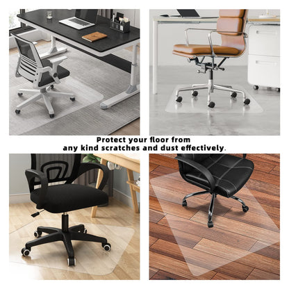 BesWin Office Chair Mat for Hard Floors, 76.2x120cm Clear PVC Hard Floor Protection Mat, Non-Slip Hardwood Floor Chair Mat