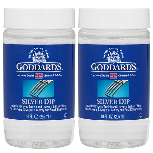 Goddard's Silver Dip Cleaner 2 Pack (295ml Each) ? Instantly Removes Tarnish ? Cleans, Shines & Protects ? Silver Dip for Silverware, Cutlery,