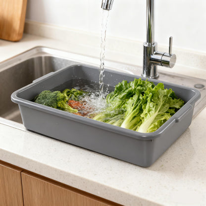 Ikando Set of 4 Rectangular Washing Up Bowl/Commercial Bus Box, 8 L Basin