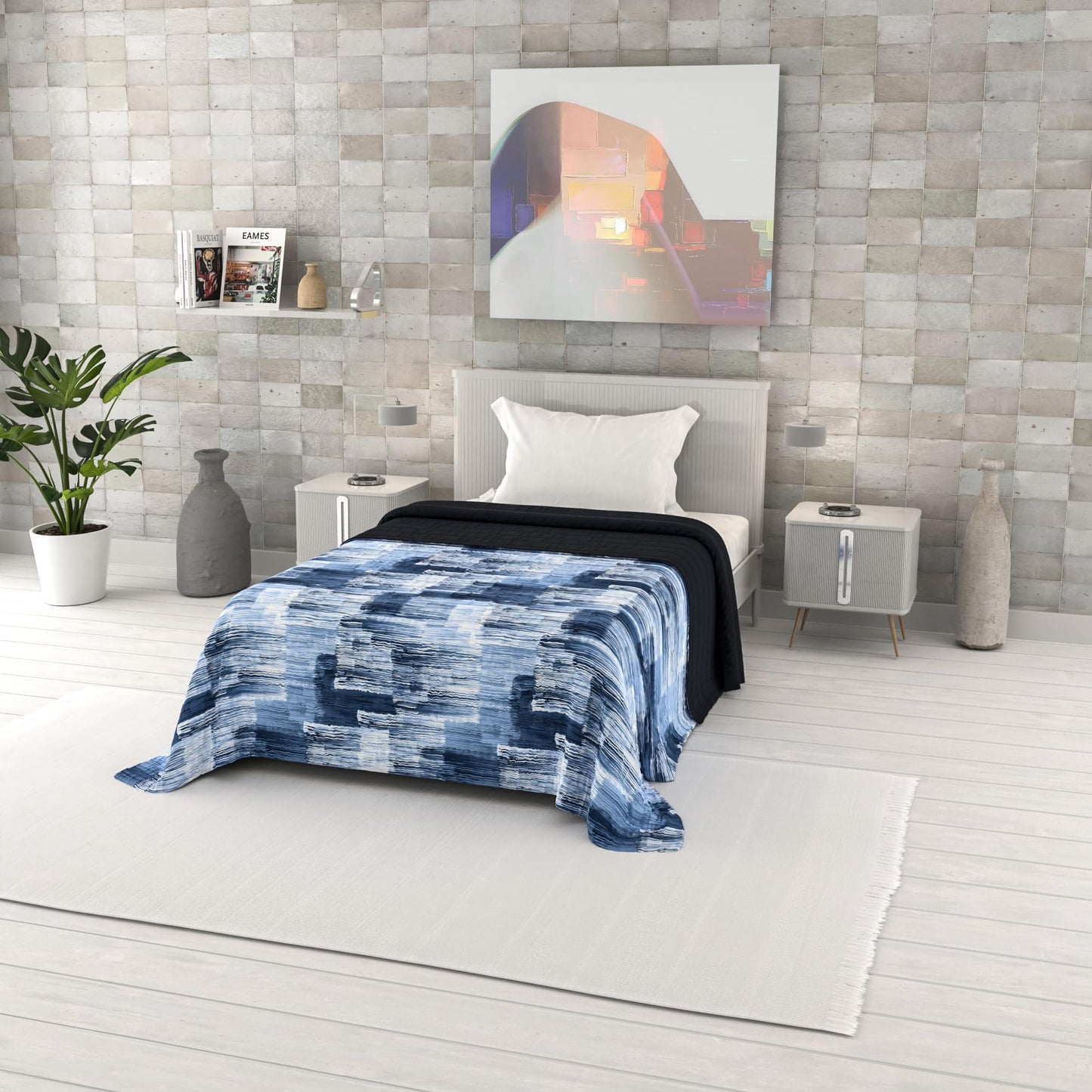 Italian Bed Linen Fantasy Printed Summer Quilt, Polyester Filling, Paint, 170 x 270 cm
