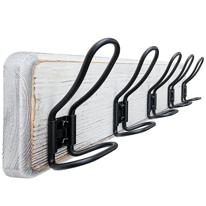 Dseap Coat Rack Wall Mounted - Heavy Duty Farmhouse Rustic Wall Coat Hanger With 5 Wire Hooks for Clothes Hat Jacket Towel, RusticWire, G25A