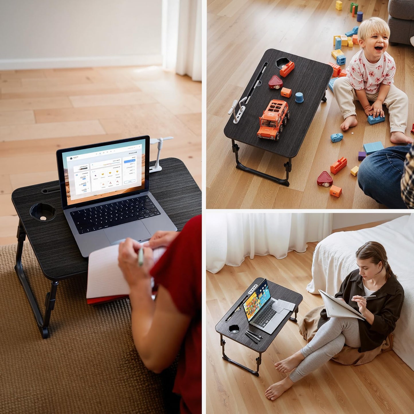 BTGGG Laptop Bed Table Height Adjustable, Upgraded Bed Desk with USB Charge Port & Side Drawer