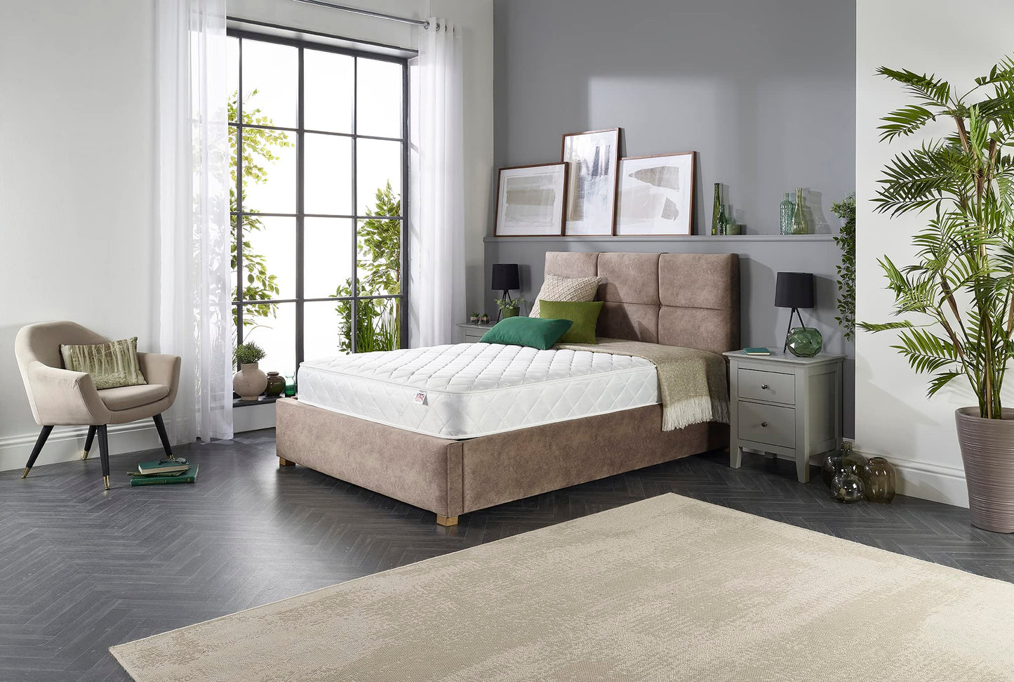 Aspire Beds Cumulus White 2 Sleep Comfort Layers & AC Aspire-Cool Touch Sleep Surface Foam Free Bonnell 500 Sprung Premium Economy Mattress