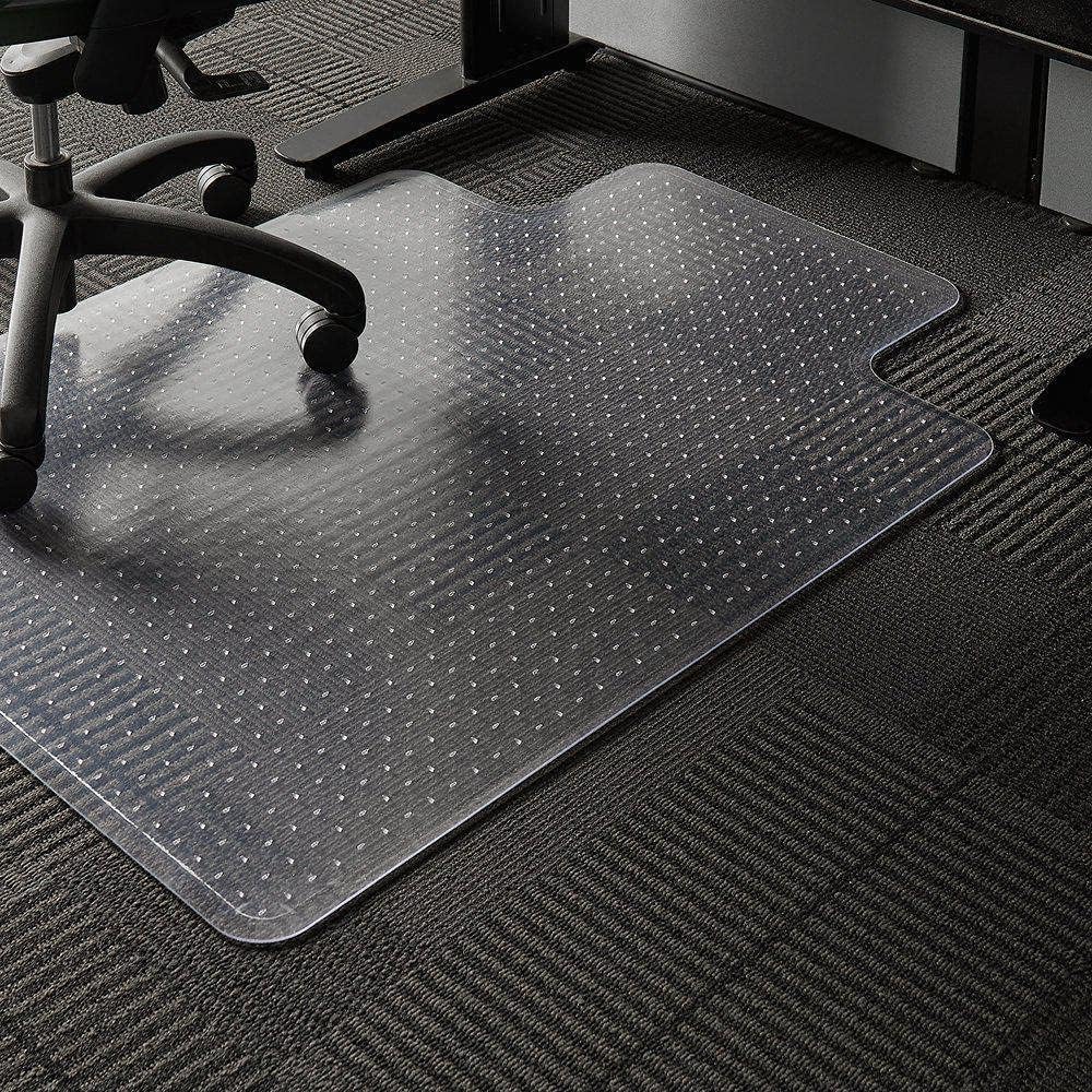 WASJOYE Office Chair Mat for Carpet, 90x120 cm Clear Carpet Floor Protector Cover PVC Mat with Non-Slip Studded