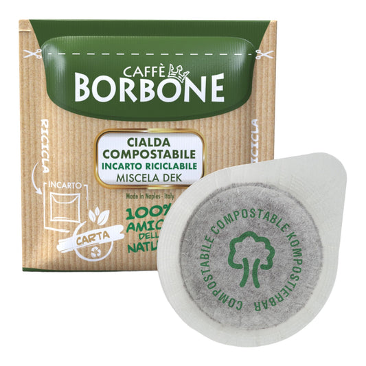 Caff? Borbone Compostable Pod, Dek Decaffeinated Coffee Blend - 150 Pads - Compatible with ESE System Paper Pads 44 mm