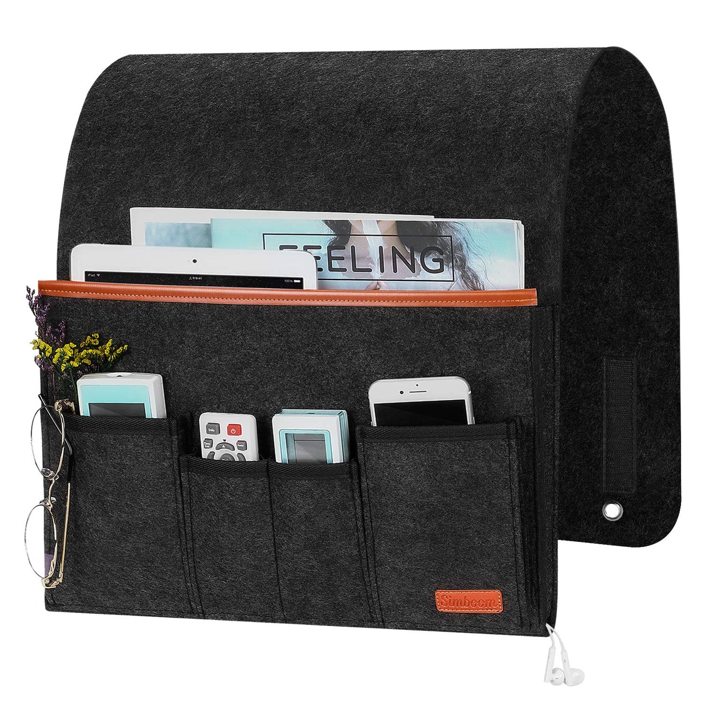 SIMBOOM Sofa Armrest Hanging Storage Bag - Dark Grey
