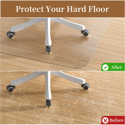 MESHDO Office Chair Mat for Hardwood Floor, 114 X 135 Desk Chair Mat for Hard Floors, PVC Clear Floor Protector for Home and Office Floor Mat