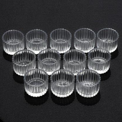 Vohocandle Glass Tealight Holders Set of 24, Clear Tea Light Candle Holders for Table Centrepiece, Weeding Tea light Holders with Ribbed Glass for