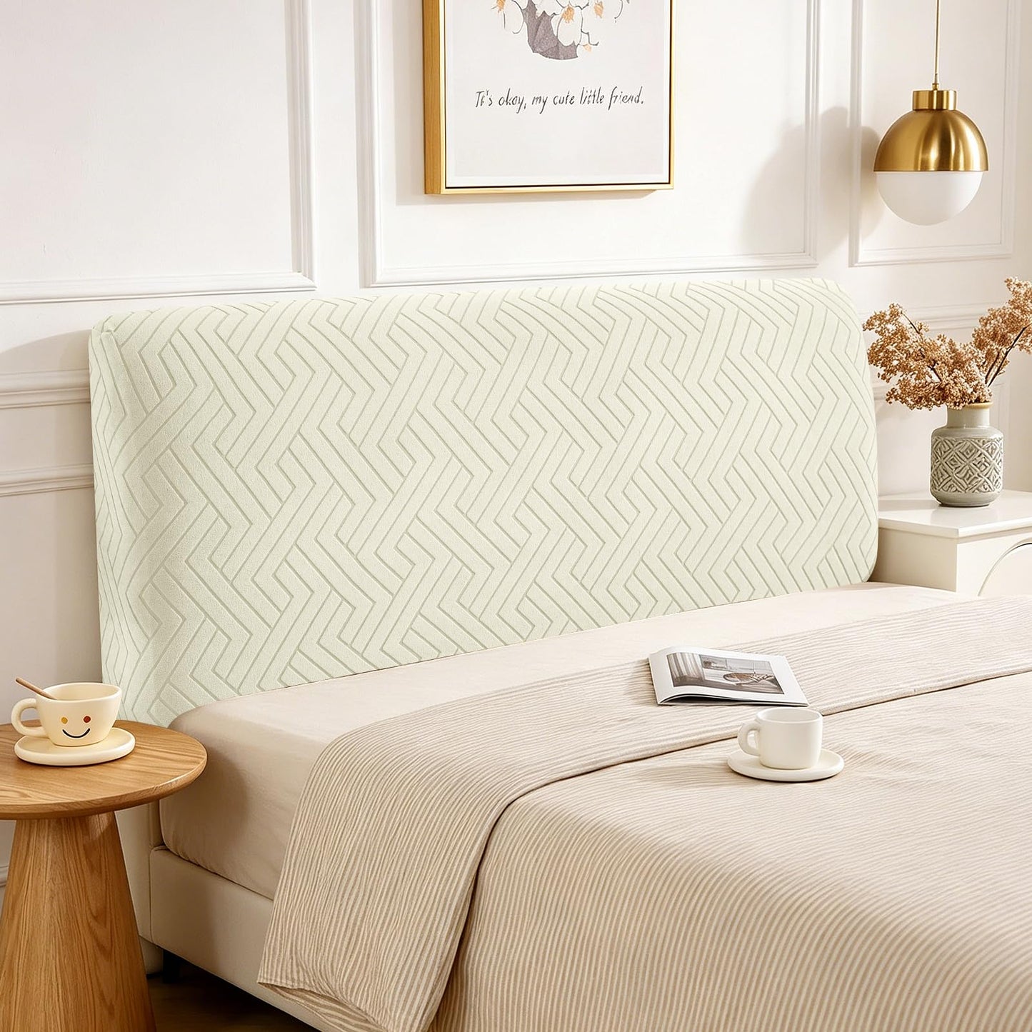 CYCMACO Elastic Bed Headboard Cover, 90 cm, Soft Stretch Bed Headboard Cover, Dustproof Bed Headboard Covers, Modern Bed Headboard Cover, Universal