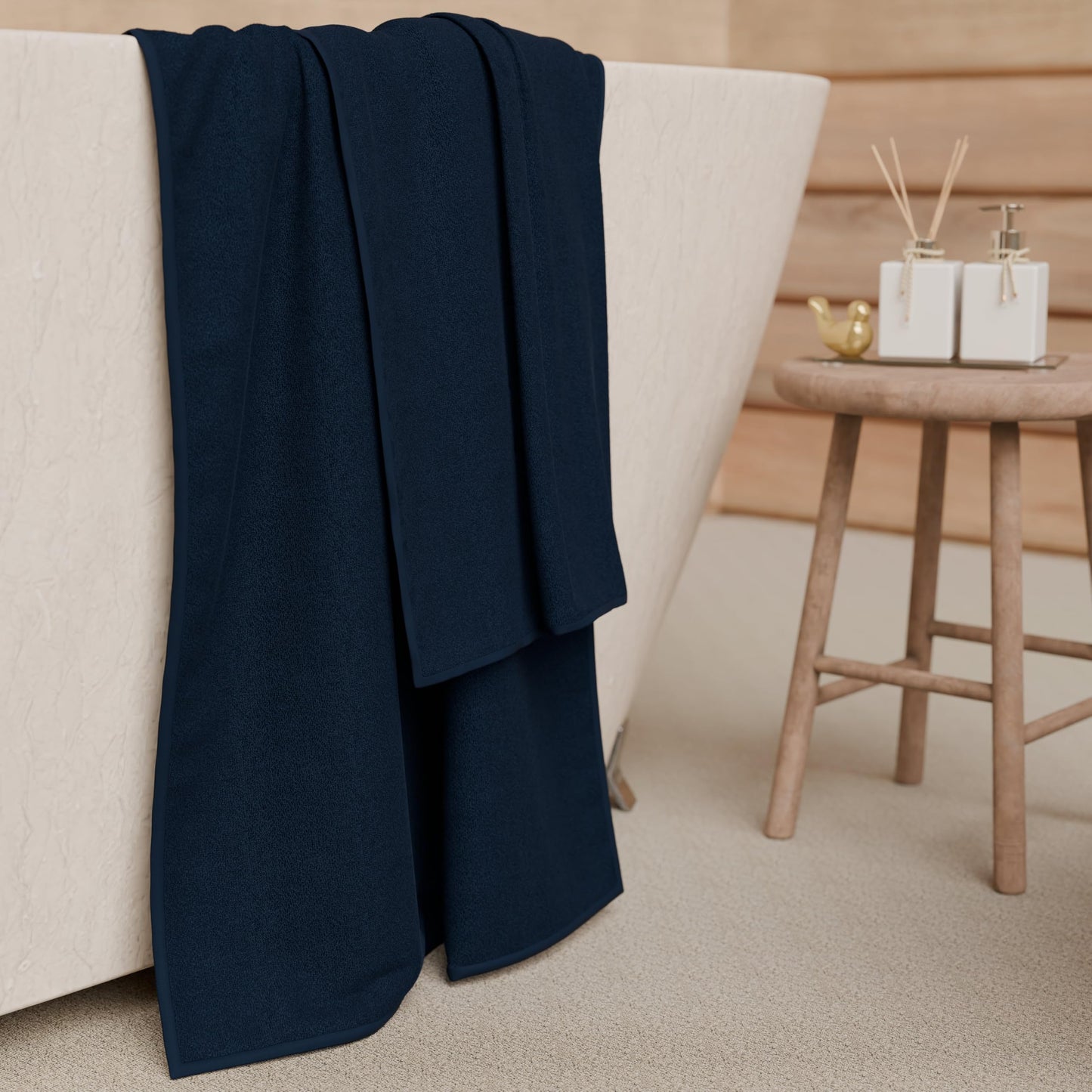 PETTI Artigiani Italiani - 100% Cotton Terry Bath Towels, 1+1 Towel Set, 2 Pieces 1 Face Towel and 1 Hand Towel, Blue Towels