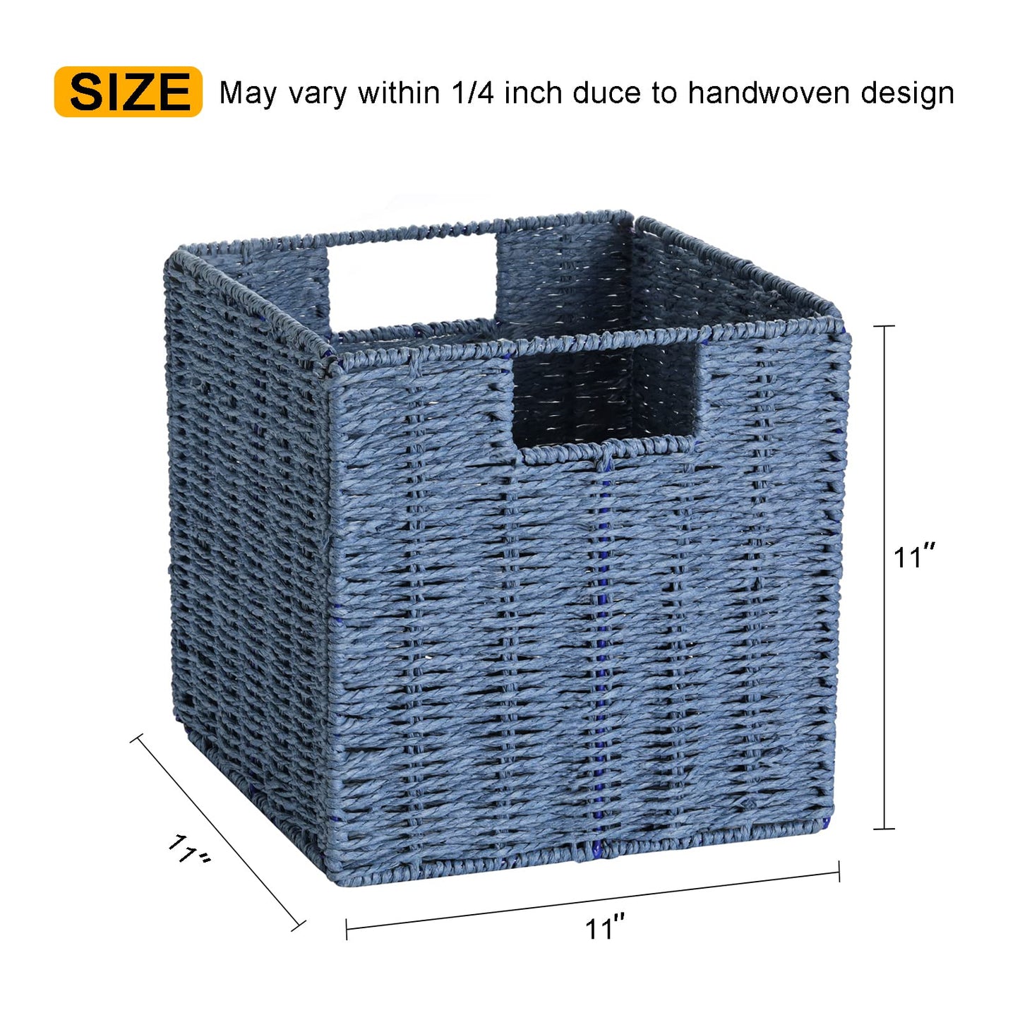 Vagusicc Wicker Storage Basket, Set of 2 Hand-Woven Storage Baskets for Shelves with Handles